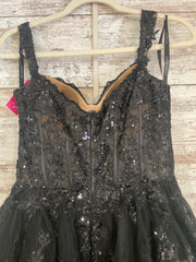 BLACK LAYERED A LINE GOWN $950