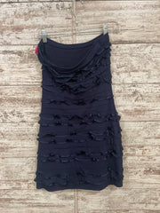 NAVY RUFFLED SHORT DRESS