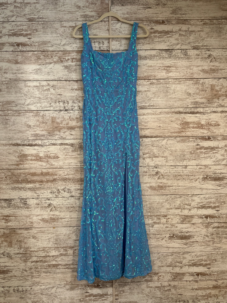 BLUE SPARKLY LONG DRESS