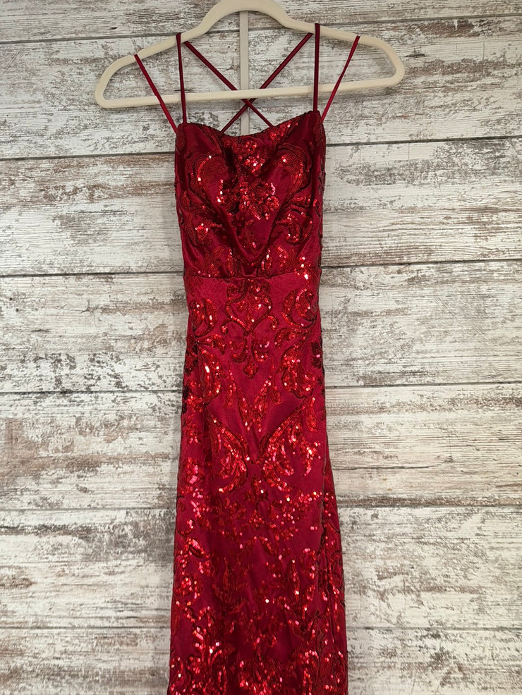 RED SPARKLY LONG DRESS (NEW)