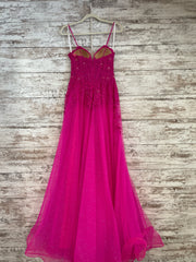 PINK/FLORAL A LINE GOWN