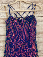 ROYAL BLUE SPARKLY LONG DRESS