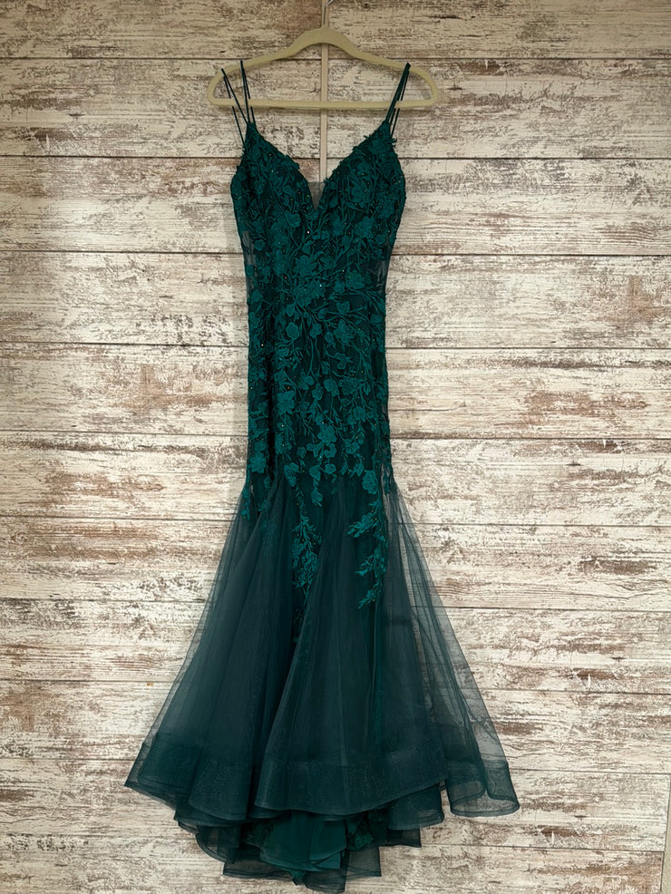 GREEN/FLORAL MERMAID GOWN