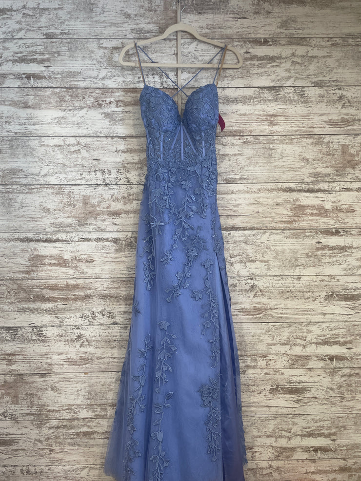 BLUE/FLORAL LONG DRESS