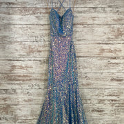 BLUE SEQUIN MERMAID GOWN