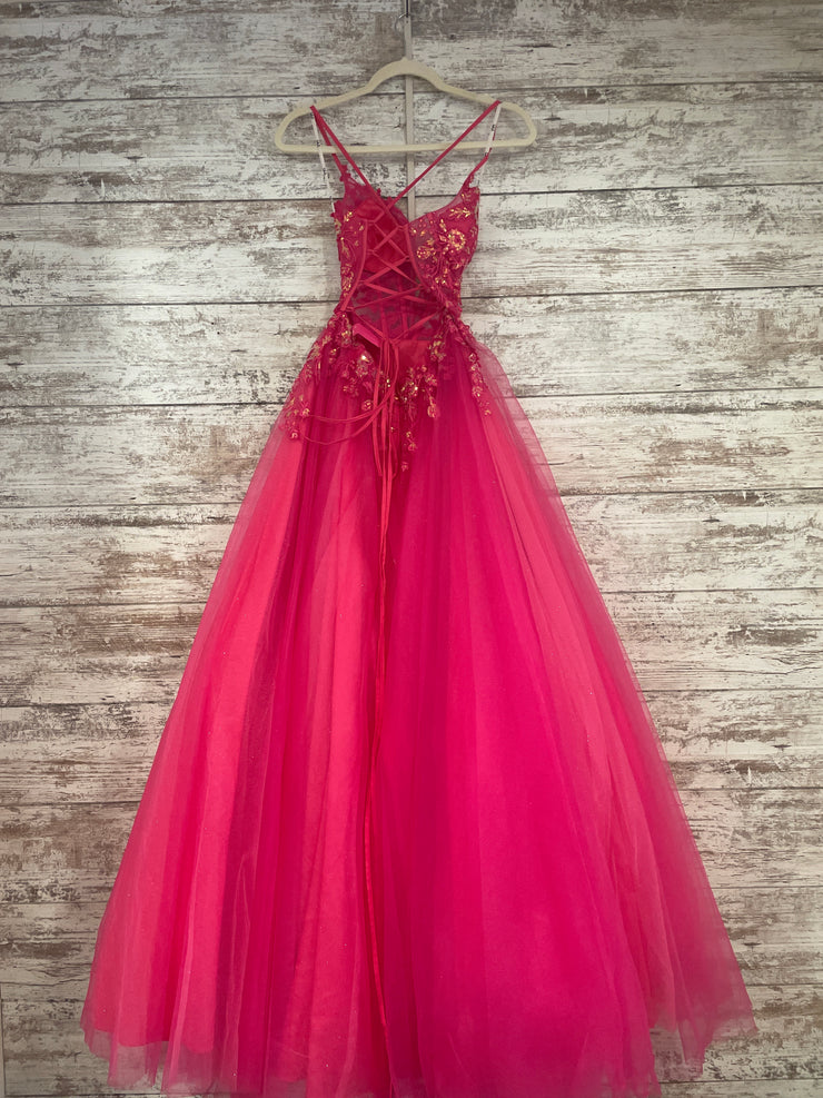 PINK SPARKLY A LINE GOWN