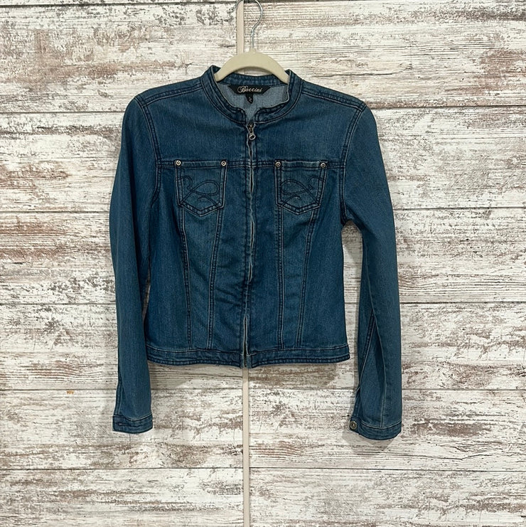 BLUE DENIM ZIP UP JACKET