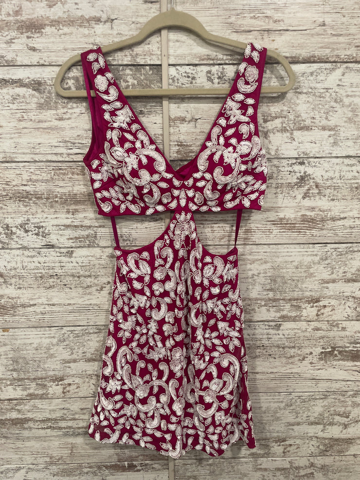 PINK/WHITE SPARKLY SHORT DRESS
