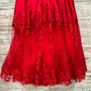 RED A LINE GOWN