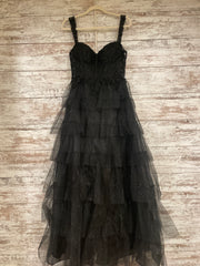 BLACK TIERED SPARKLY A LINE