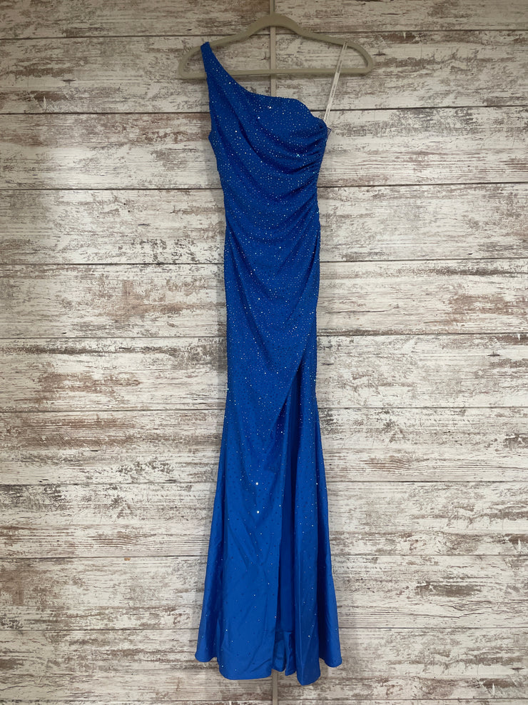ROYAL BLUE SPARKLY LONG DRESS