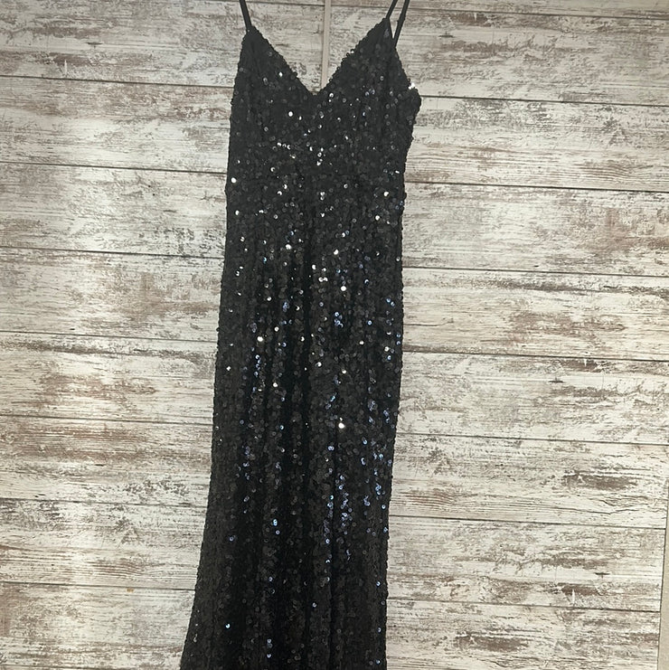 BLACK SEQUIN LONG DRESS