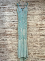 BLUE SPARKLY LONG EVENING GOWN