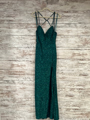 GREEN SPARKLY LONG DRESS-NEW