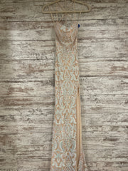 IVORY/PINK SPARKLY LONG DRESS