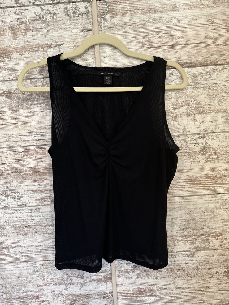 BLACK SHEER SLEEVELESS TOP