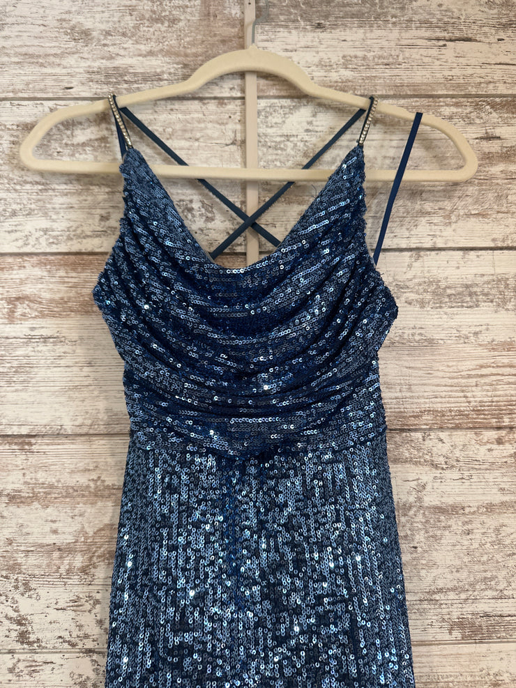 BLUE SPARKLY LONG DRESS