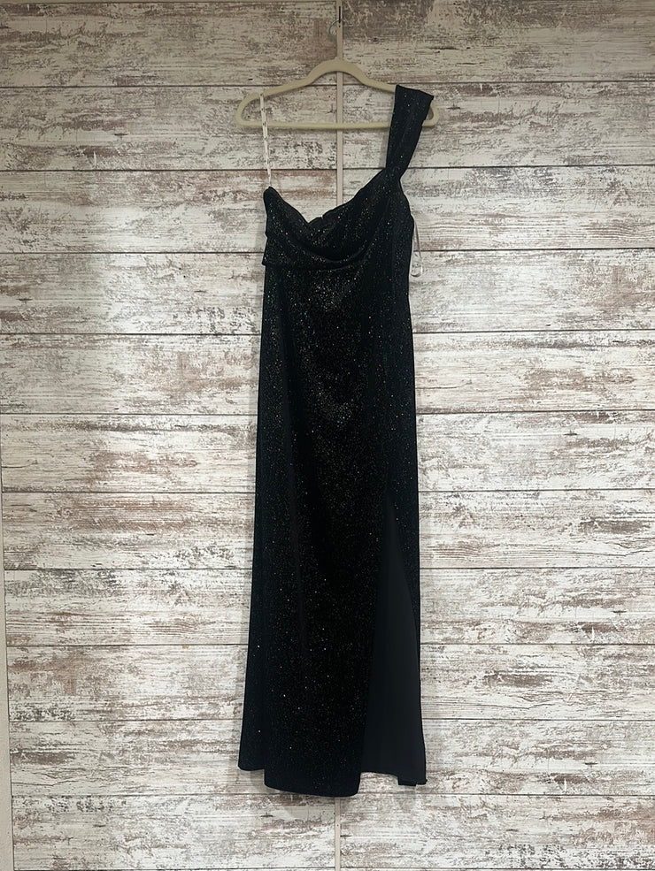 BLACK VELVET SPARKLY LONG DRES