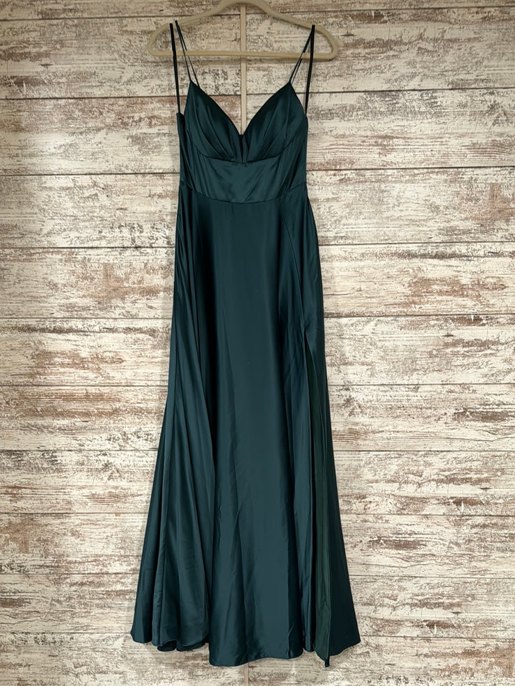 GREEN A LINE GOWN