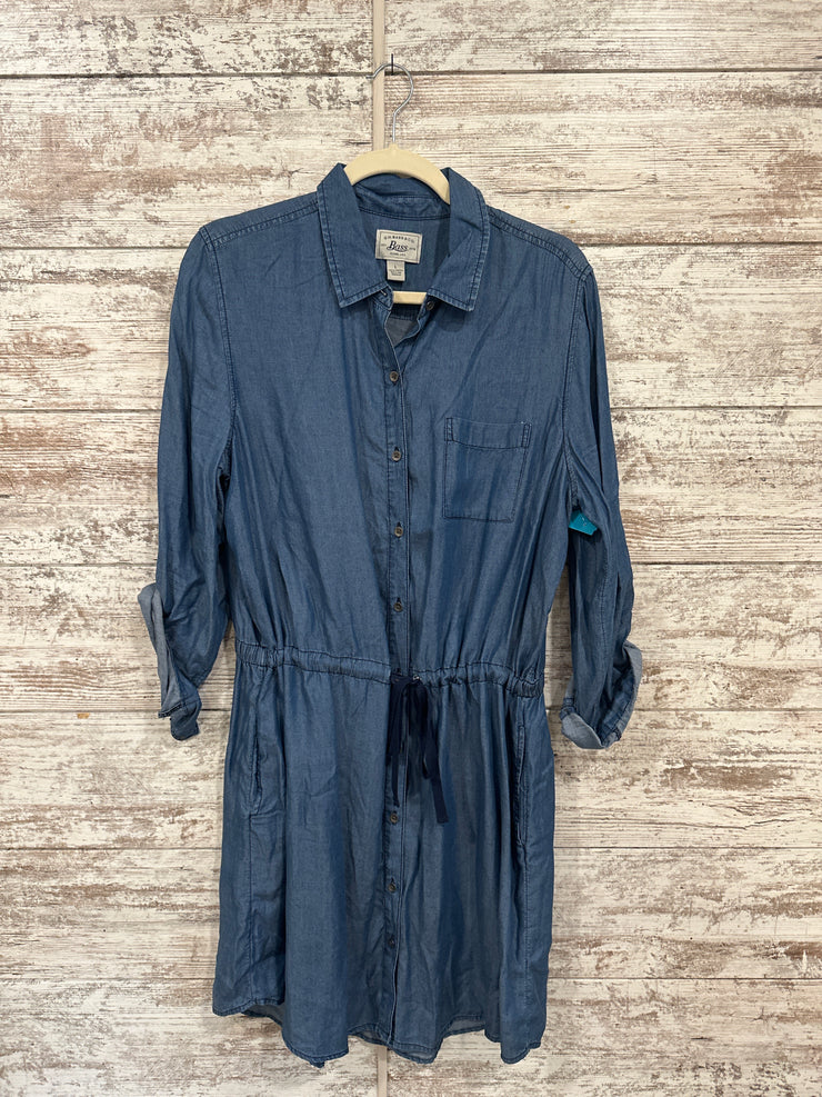 BLUE DENIM SHIRT DRESS