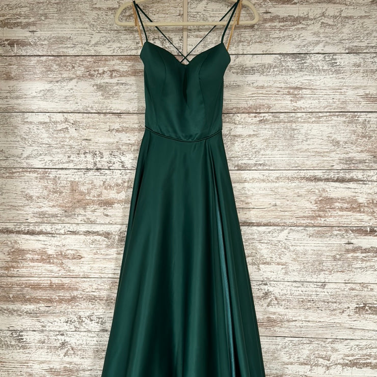 GREEN A LINE GOWN