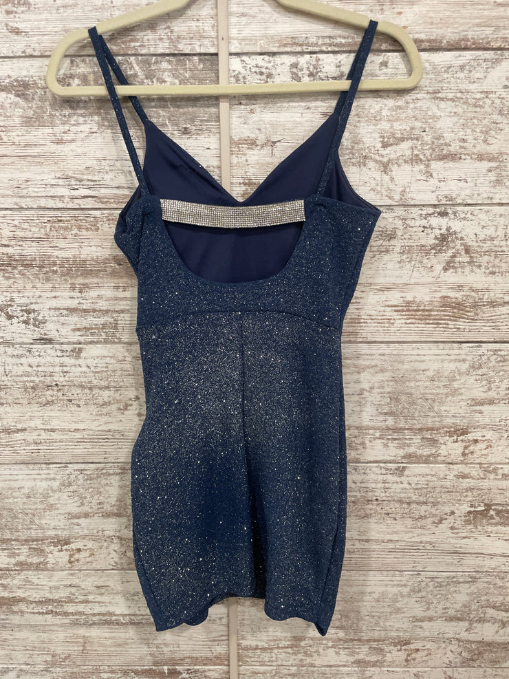 NAVY SPARKLY SHORT DRESS