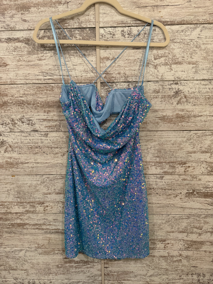BLUE SPARKLY SHORT DRESS (NEW)