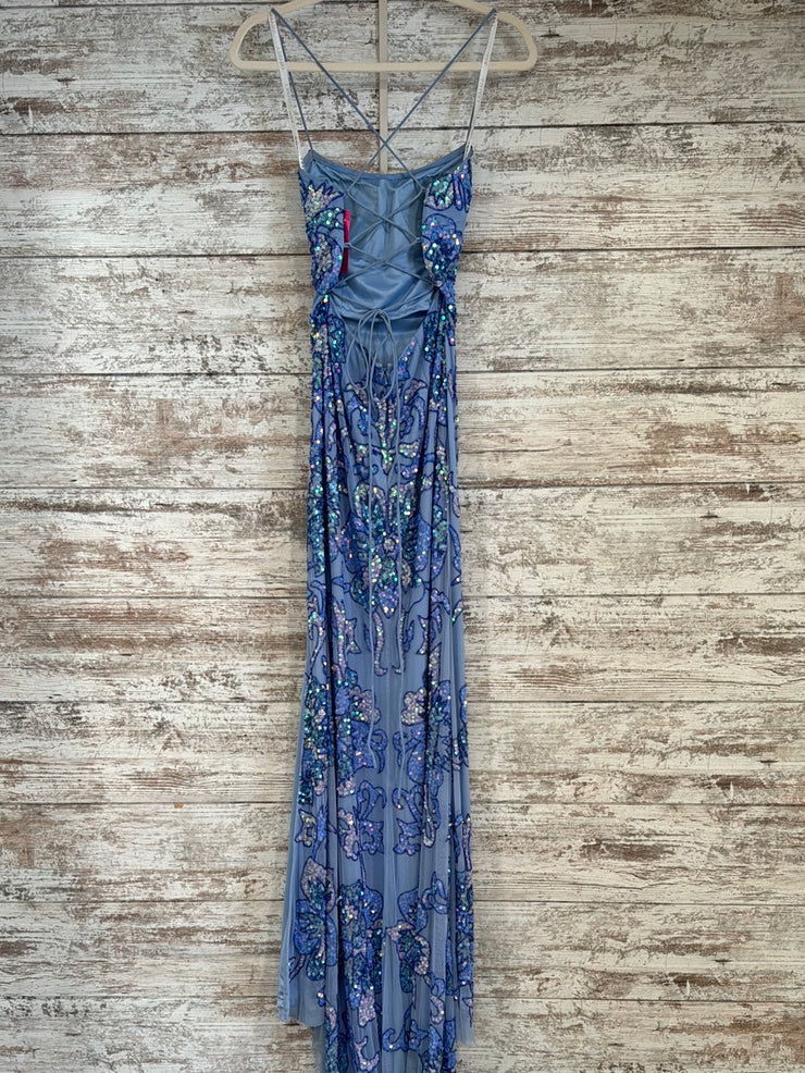 BLUE/PINK SEQUIN LONG DRESS