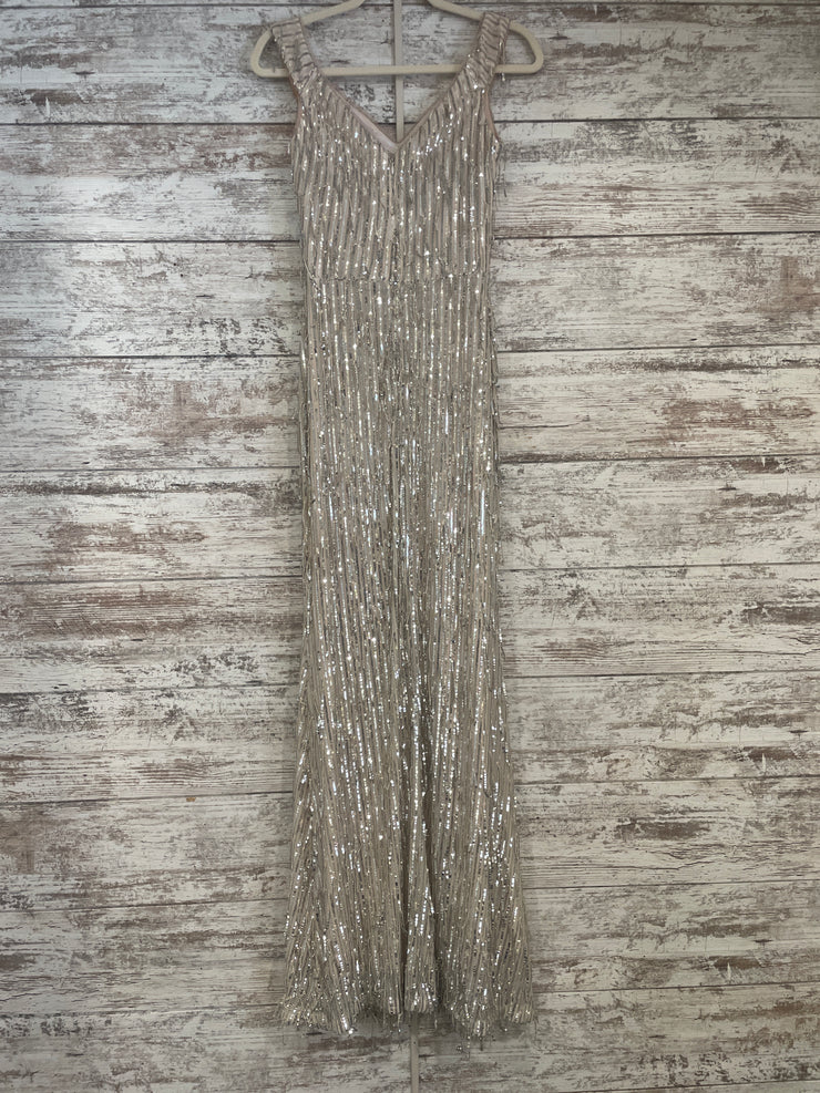 TAN/GOLD SEQUIN LONG DRESS