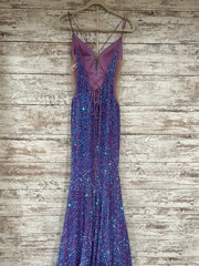 PURPLE SEQUIN LONG DRESS