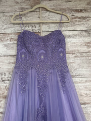 LAVENDER FLORAL A LINE GOWN