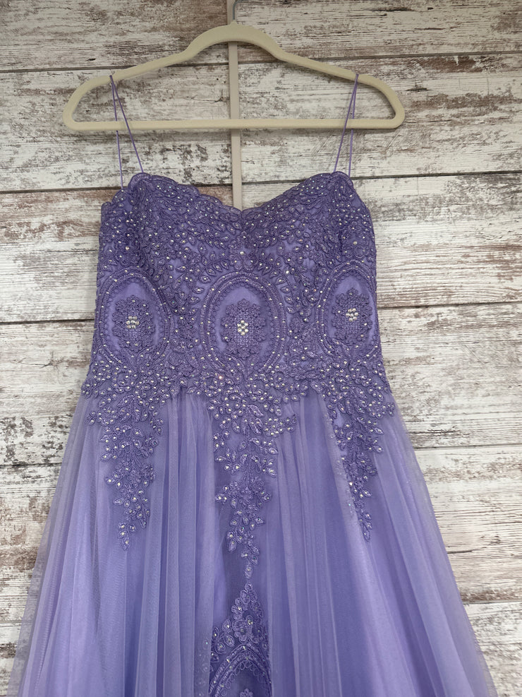 LAVENDER FLORAL A LINE GOWN