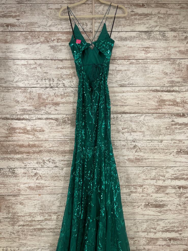 GREEN SPARKLY MERMAID GOWN-NEW
