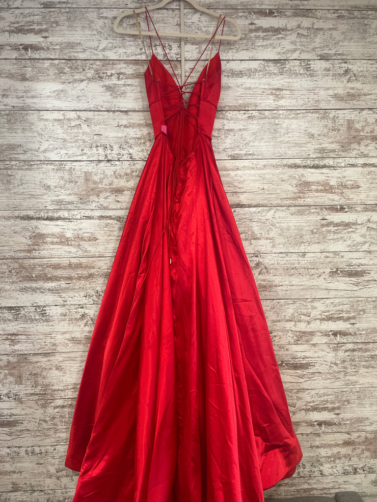 RED A LINE GOWN