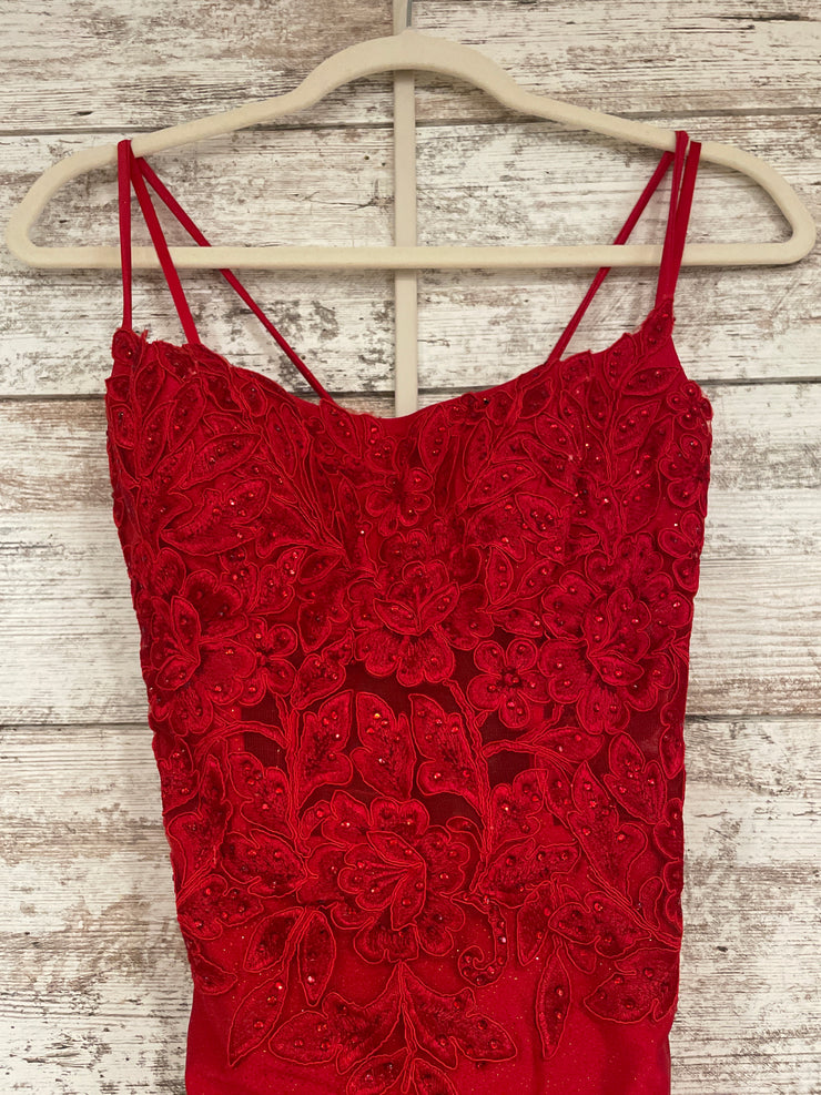 RED SPARKLY LONG DRESS