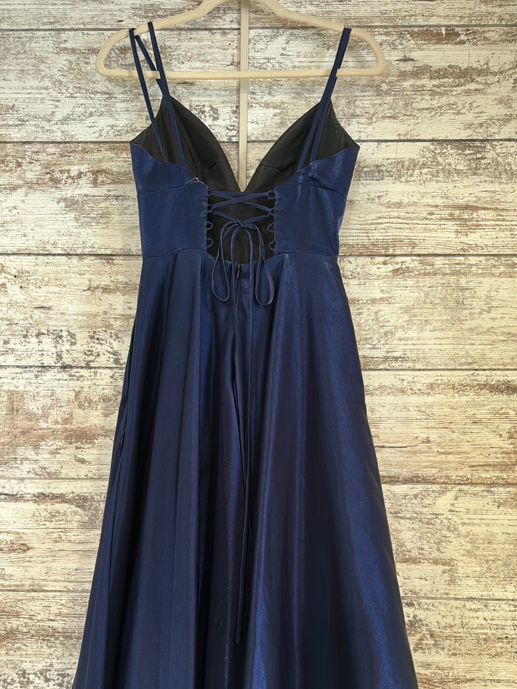 NAVY A LINE GOWN