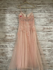PINK SPARKLY A LINE GOWN