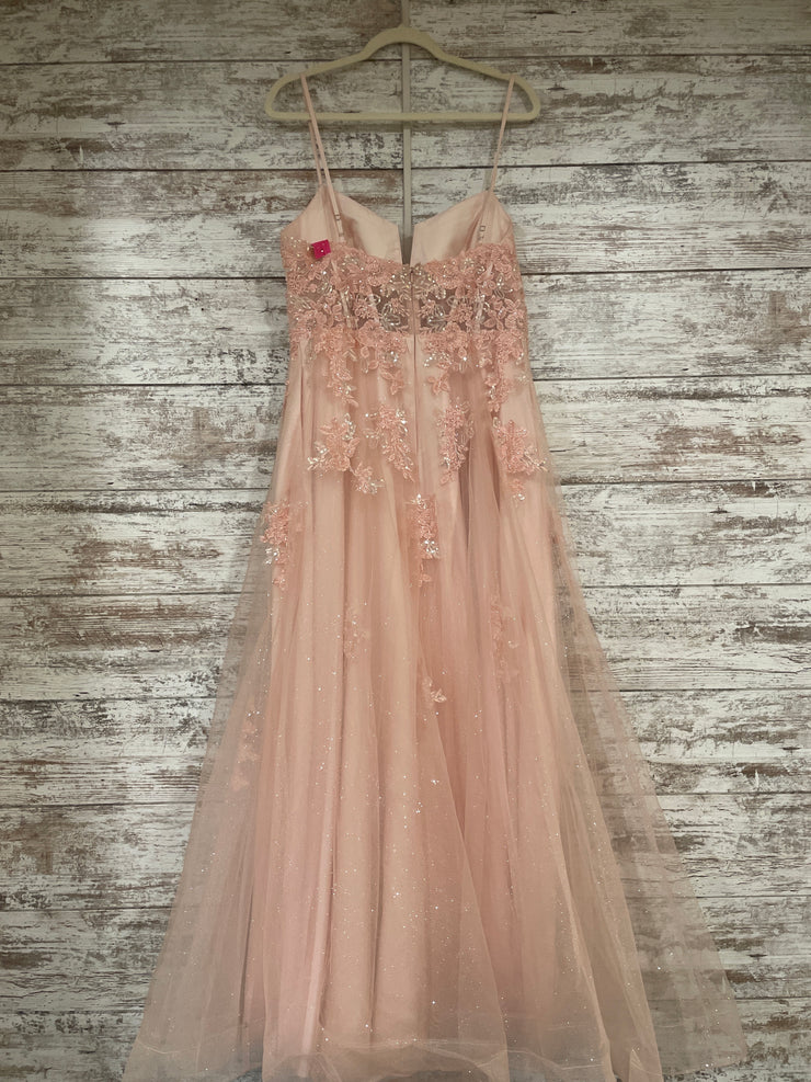PINK SPARKLY A LINE GOWN