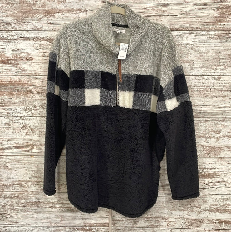 BLACK/GRAY FUZZY TOP-NEW$49