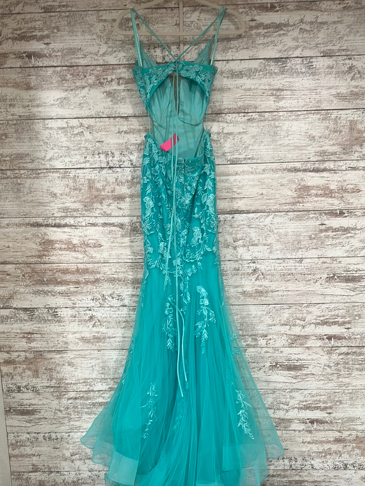 GREEN/FLORAL MERMAID GOWN