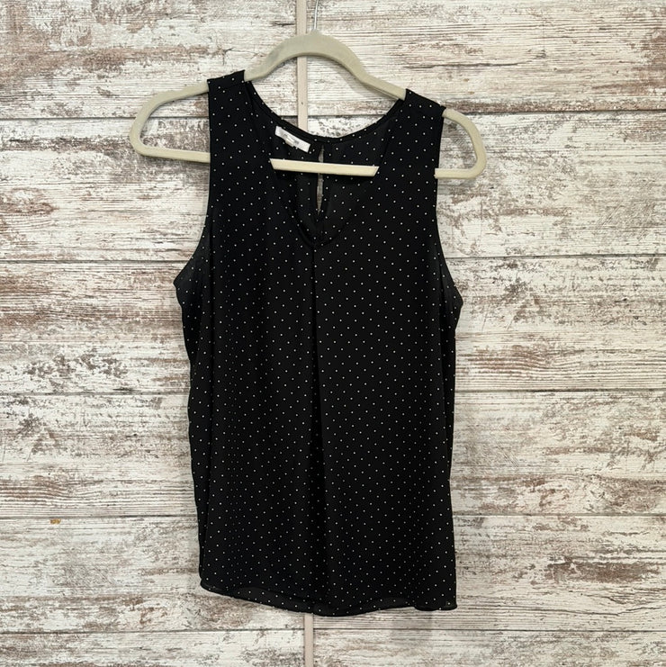 BLACK WHITE DOTS SLEEVELESS TO