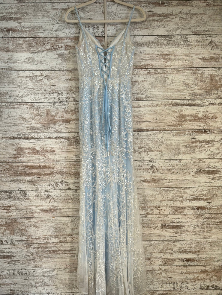 BLUE/FLORAL MERMAID GOWN