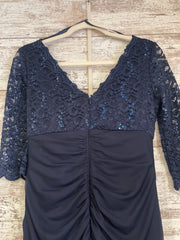 NAVY LONG EVENING GOWN