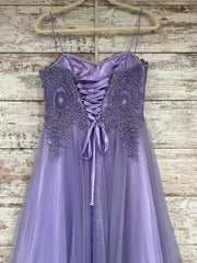 LAVENDER/FLORAL A LINE GOWN