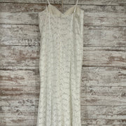 WHITE/SILVER SPARKLY LONG DRES