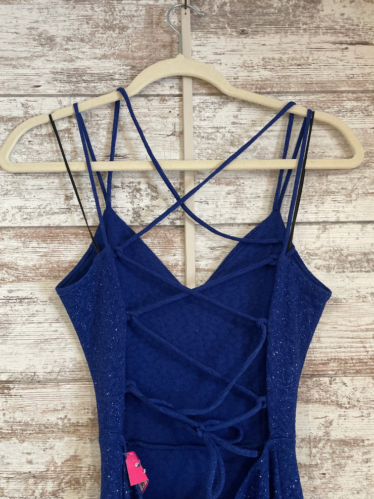 ROYAL BLUE SPARKLY LONG DRESS