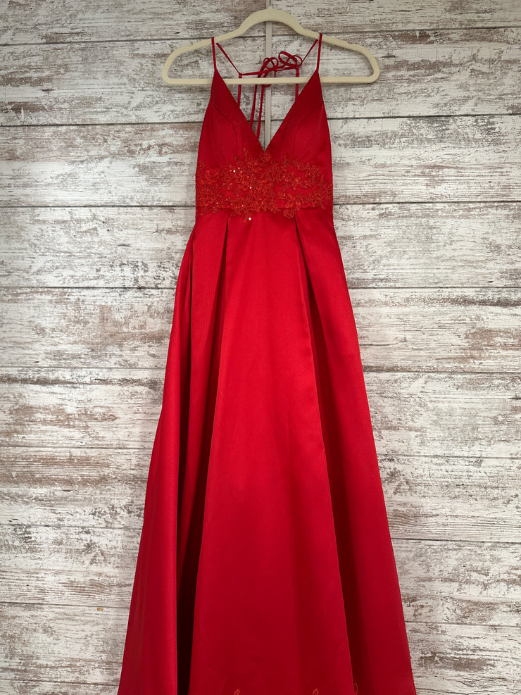 RED A LINE GOWN