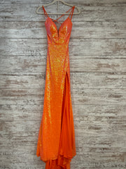 ORANGE SPARKLY LONG DRESS-NEW
