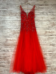 RED A LINE GOWN