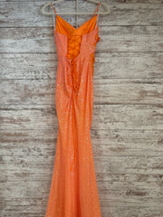 ORANGE SPARKLY LONG DRESS-NEW